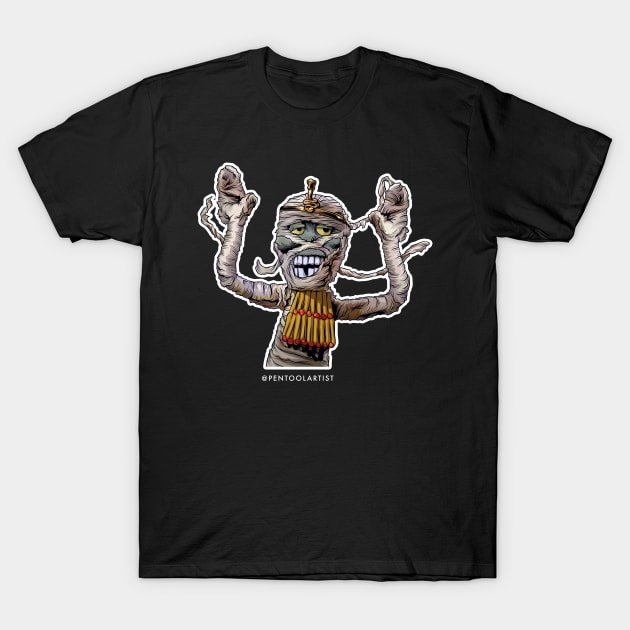 Mad Monster Mummy T-Shirt by pentoolarts